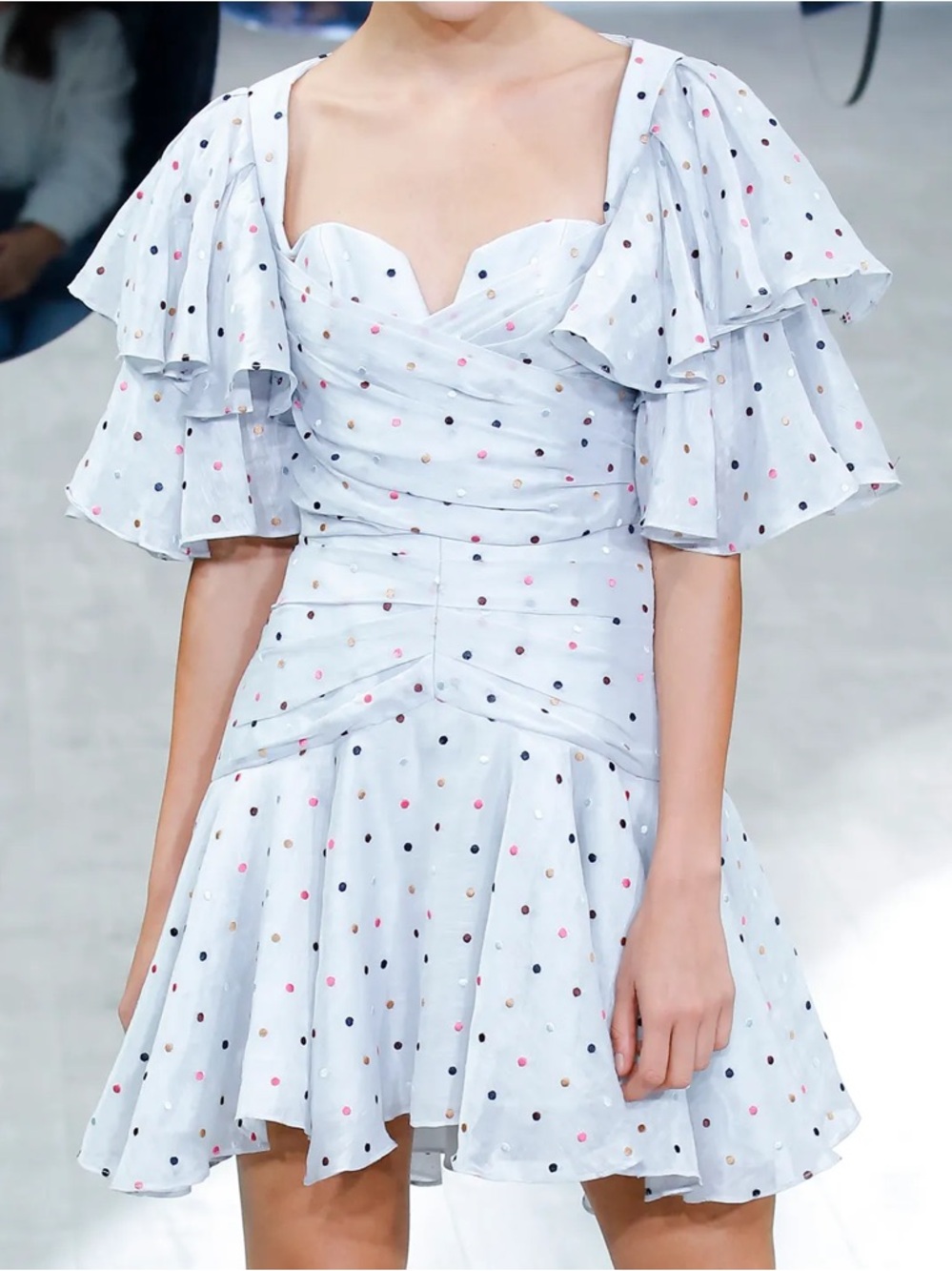 NWOT Acler Parxton Polka dot Mini Dress in ice spot. Size US 2